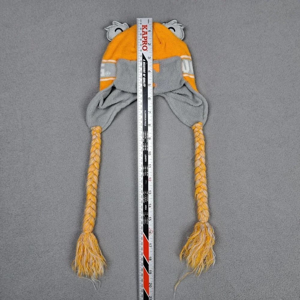 Tennessee Volunteers Beanie Kids‎ Orange Gray Fleece Braids Ears NCAA Football